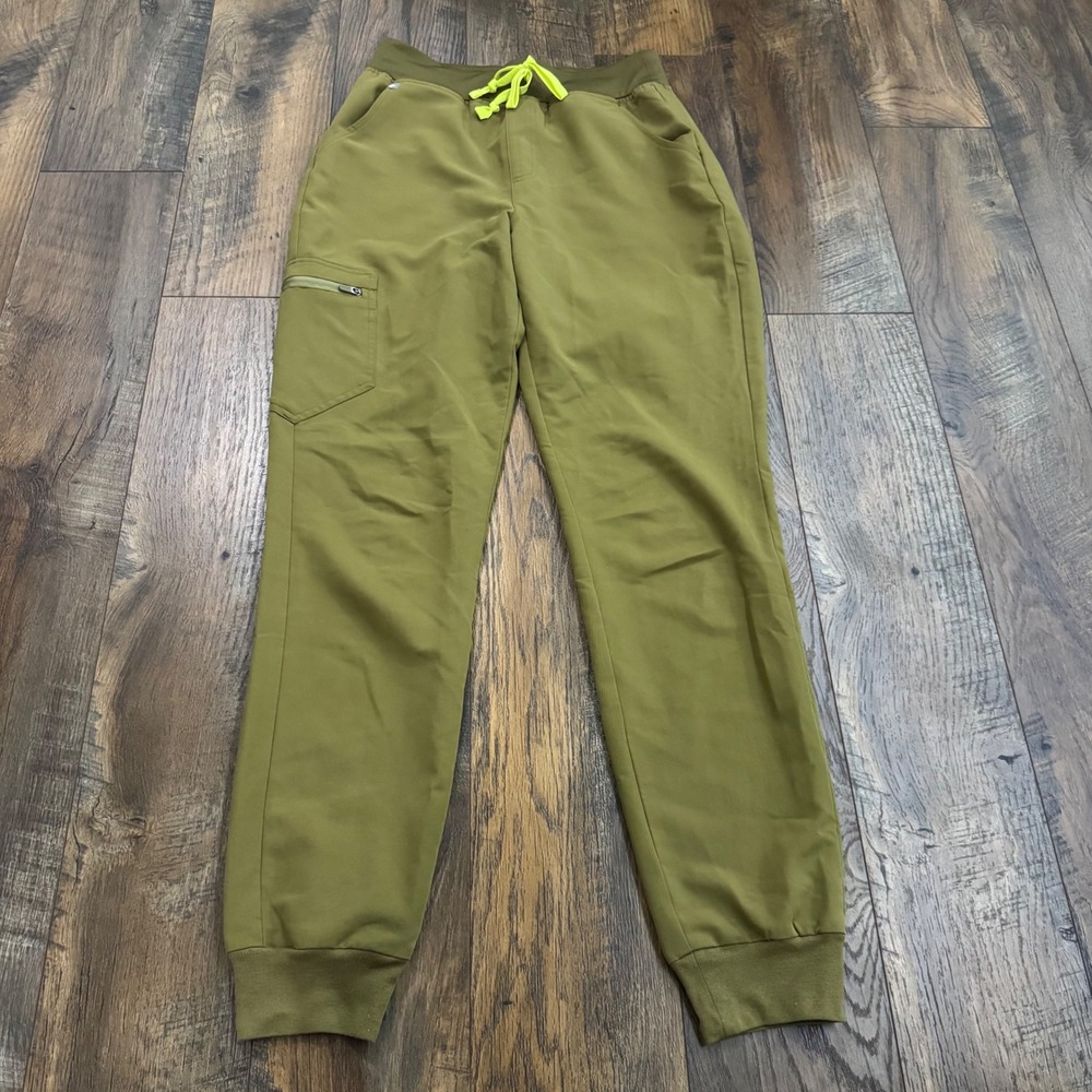 FIGS Technical Collection Olive Green Scrub Jogger Pants Small Tall S/T Medical